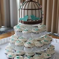 bird cage cupcake theme