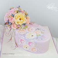 Hand Painted Cake and Wafer Paper Bouquet