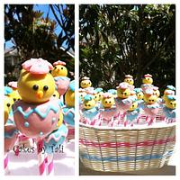 Chick cake pops for Easter