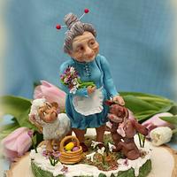 Easter 2017. Sugar composition " For beloved grandmother!"