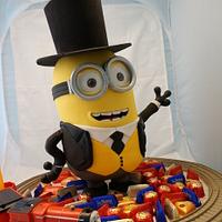 Minion dressed as Fat Controller in Thomas the Tank Engine