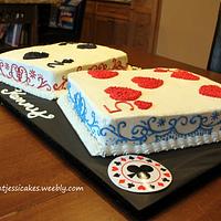 Poker themed birthday cake & treats