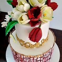 Tulips wedding cake - Decorated Cake by Nicoleta - CakesDecor