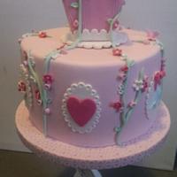 Pretty Pink Birdhouse cake