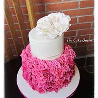 Pink rosetones and David Austin rose cake