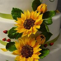 wedding sunflowers  cakes 