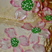 Dogwood buttercream wedding cake