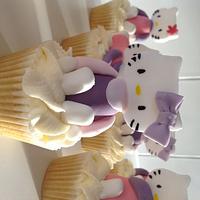 Hello kitty cupcakes