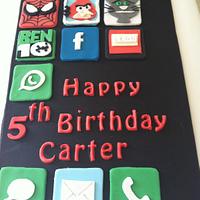 Iphone cake ......with hand made apps 