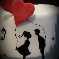 valentine's first kiss. hidden heart. kiss cake