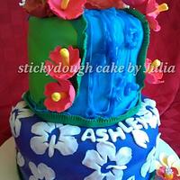 waterfall tropical cake