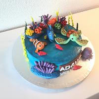 Finding Nemo n Dory theme cake
