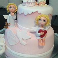angel christening cake