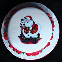 Hand painted Christmas Cake