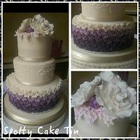 Ruffle rose Wedding cake 