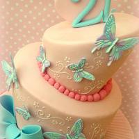 Topsy Turvy 21st Butterfly Cake 