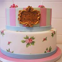 Vintage Inspired Birthday Cake