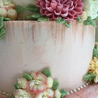 100th Buttercream Blooms Cake