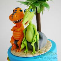 Dinosaur Train Cake with Buddy and Don