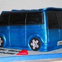 VW bus birthday cake 
