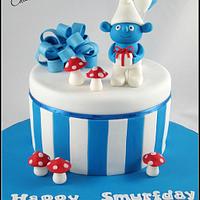 Smurf birthday cake