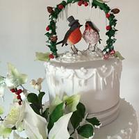 Winter/Christmas wedding cake