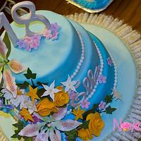 Blue 18th Birthday Cake
