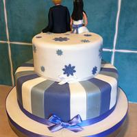 Stripey wedding cake