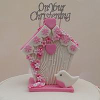 Birdhouse Christening Cake