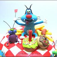 Oggy and the Cockroaches Cake