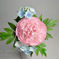 Peony, hydrangea