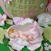Christening giant cupcake flower fairy baby