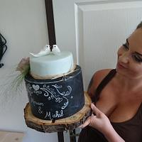 Chalkboard wedding cake