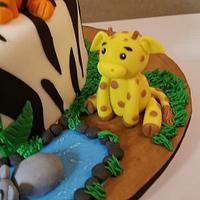 Jungle Themed Birthday Cake