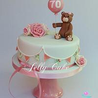 Bear and Bunting Birthday Cake