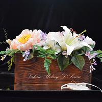 Sugar Crate with Gumpaste Flowers