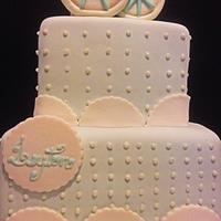 Carriage baby shower cake - light blue