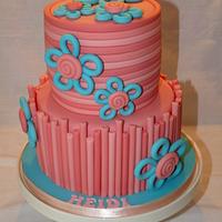 ROLLED OMBRE STYLE TWO TIERED CAKE