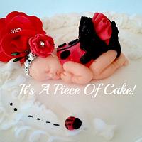 Baby Shower Ladybug Cake Buttercream