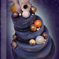 Space balls cake