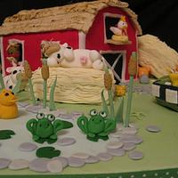 Farm yard birthday cake