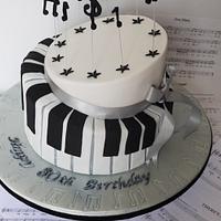 Piano 80th birthday cake