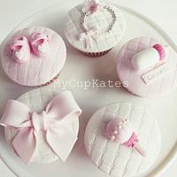 Pink & White Baby theme Cupcakes