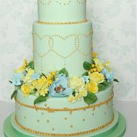 Poppy and Rose Wedding Cake