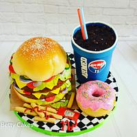 Fast food dount burger Cake