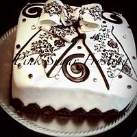 Black And White Birthday Cake 