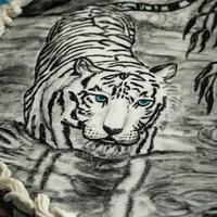 Hand-painted tiger cake