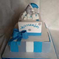 sleeping moon baptism cake