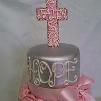 Faith, Hope and Love Christening Cake