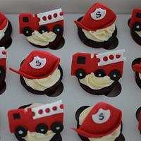 Fireman themed cupcakes